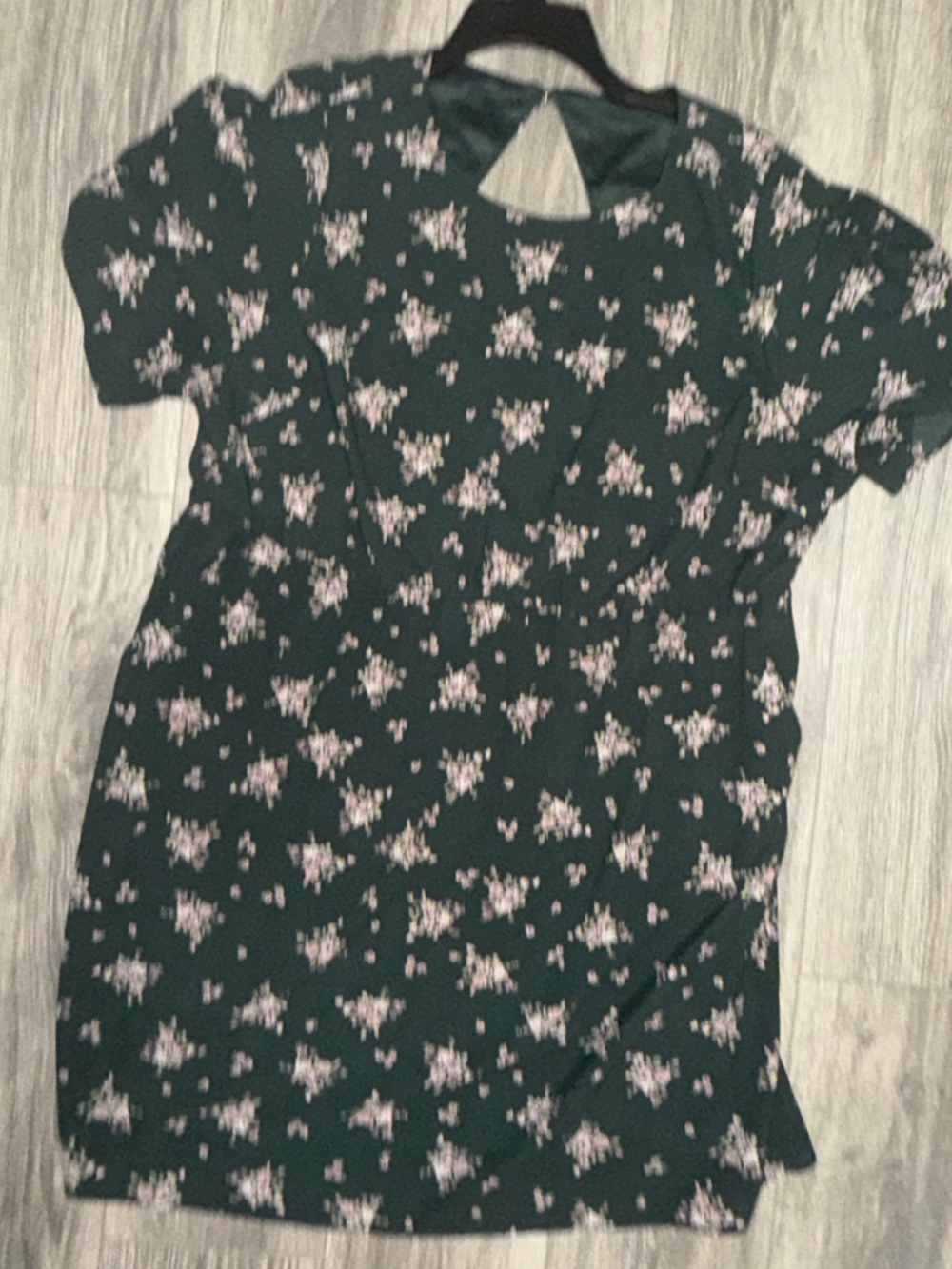Dark Green Floral Short Sleeve Dress Torrid